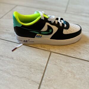 Nike Air Force 1 LV8 White and Blue Sneakers